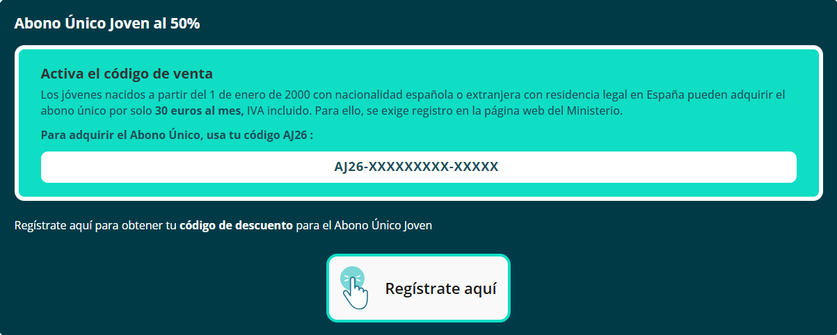 Abono Joven y Niños (Con código)